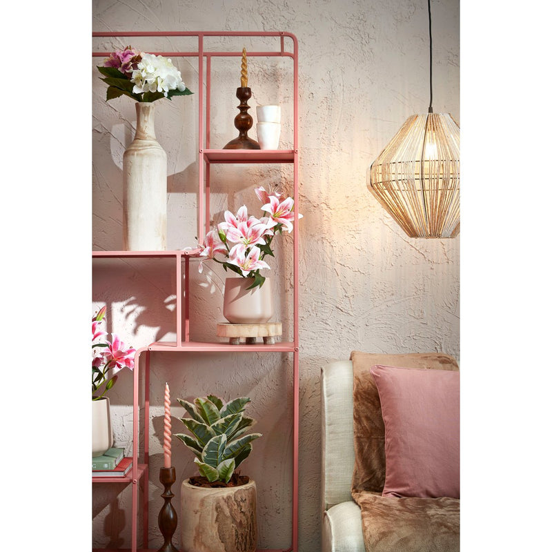 Tijgerlelie Kunstplant in Bloempot Stan - H47 x Ø45 cm - Roze - Chic Choice