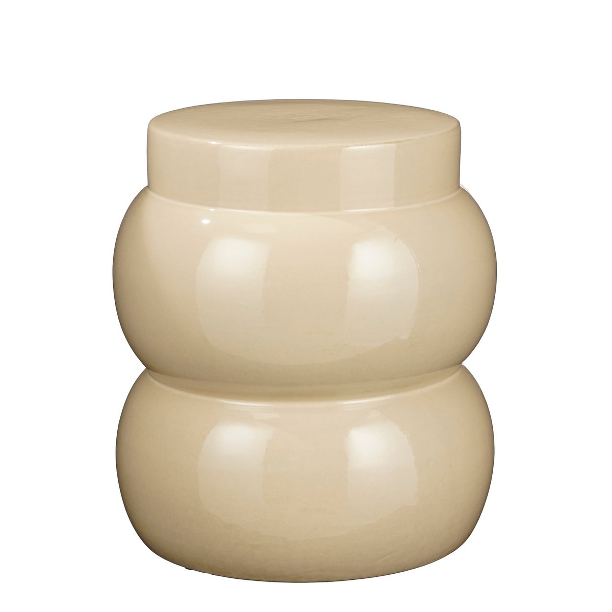 Vendi Bijzettafel - H40 x Ø35 cm - Keramiek - Crème - Chic Choice