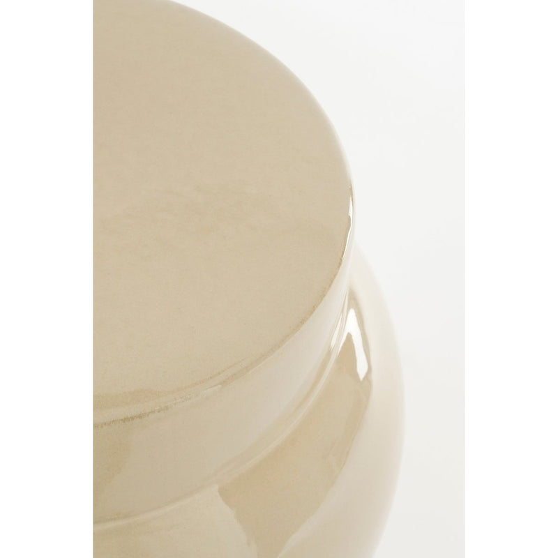 Vendi Bijzettafel - H40 x Ø35 cm - Keramiek - Crème - Chic Choice