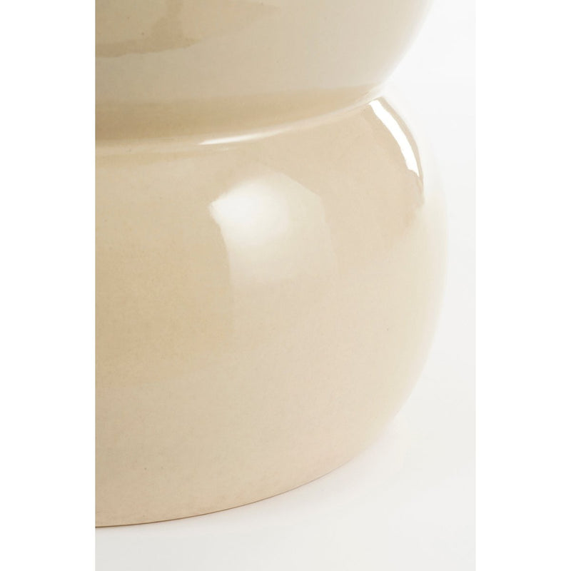 Vendi Bijzettafel - H40 x Ø35 cm - Keramiek - Crème - Chic Choice