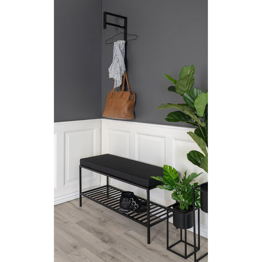 Vita Bank - zwart, staal, 100x36x48,5cm - Chic Choice