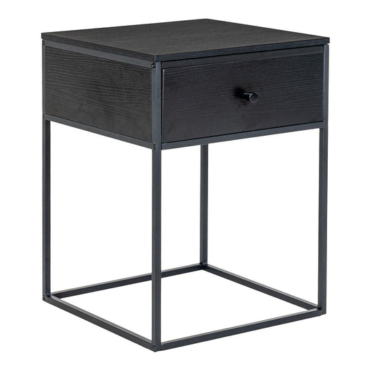 Vita Bijzettafel - zwart, staal, 40x40x55cm - Chic Choice