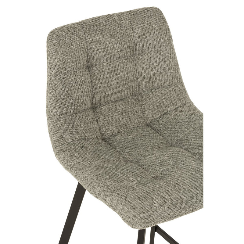 J-Line barstoel Stephane - textiel/metaal - grijs - Chic Choice