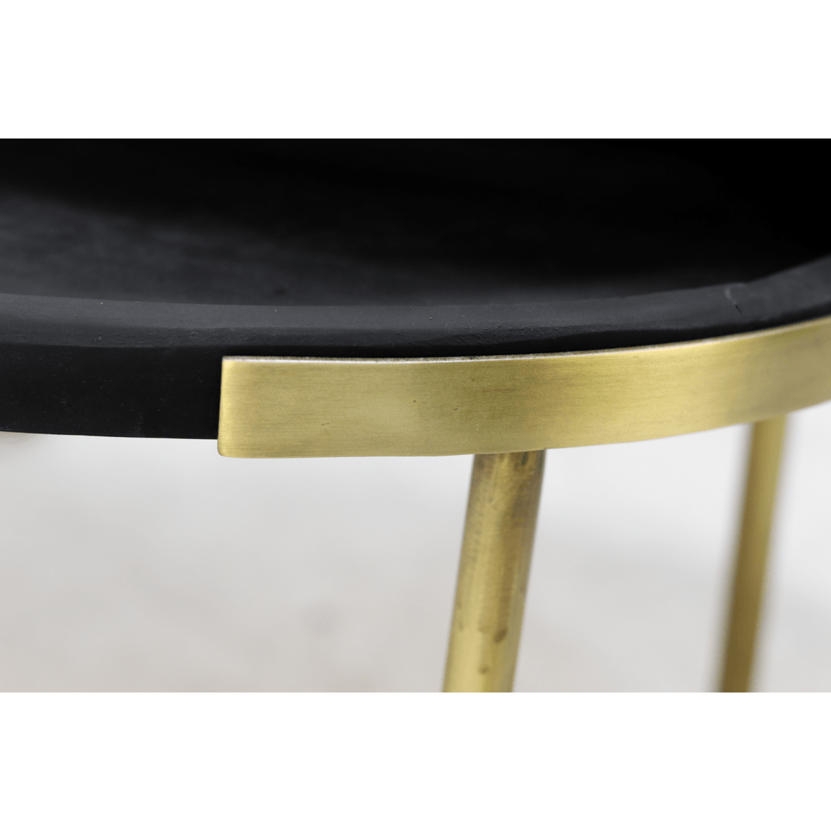 2 Delige salontafel set Paulson - mangohout/antiek goud - Chic Choice