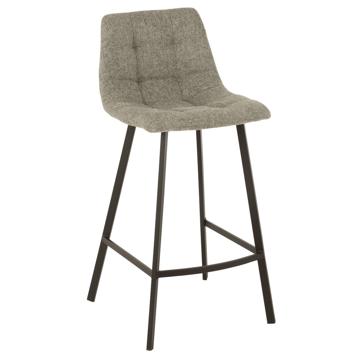 J-Line barstoel Stephane - textiel/metaal - grijs - Chic Choice
