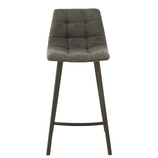 J-Line barstoel Stephane - textiel/metaal - donkergrijs - Chic Choice