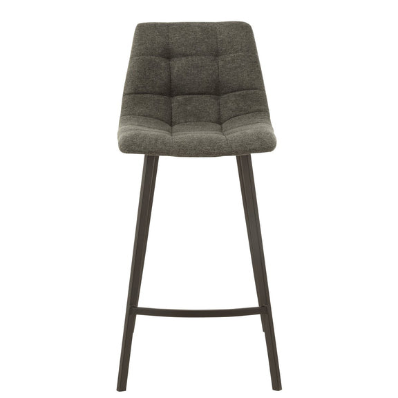 J-Line barstoel Stephane - textiel/metaal - donkergrijs - Chic Choice