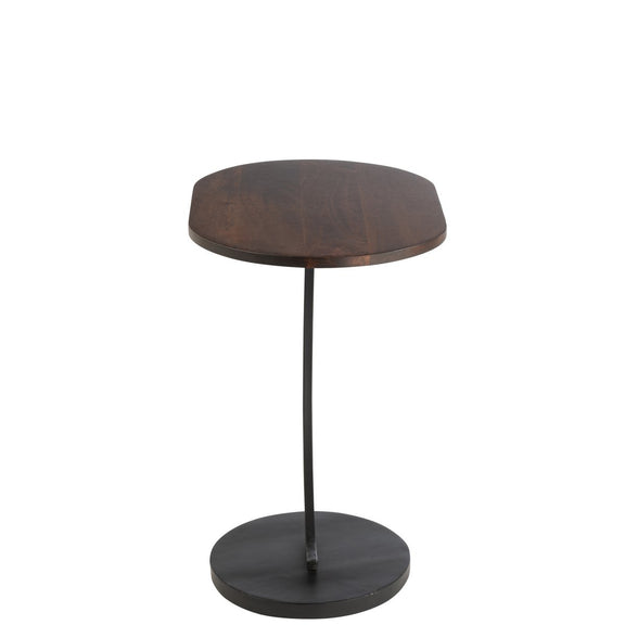 J-Line Bijzettafel Swoosh Ijzer/Mangohout Bruin/Zwart - Chic Choice