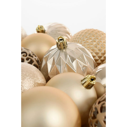 Kerstballen Set - 60 Stuks - Ø7 cm - Onbreekbaar - Crème