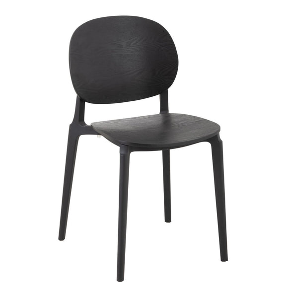 J-Line stoel Basic - kusntstof - zwart - Chic Choice