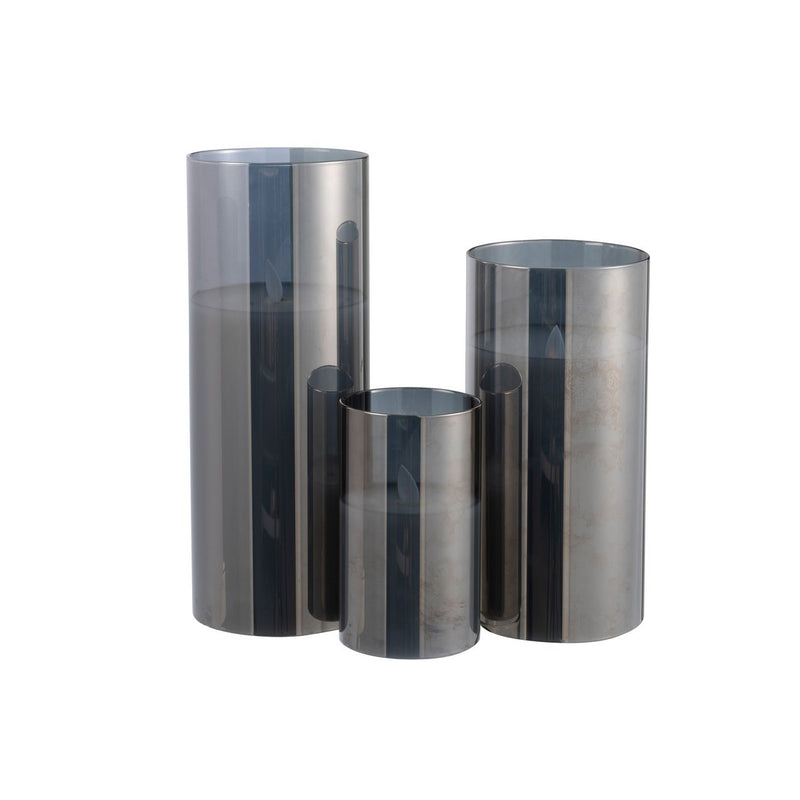 J-Line lamp Blinkend - glas - grijs - large - LED lichtjes