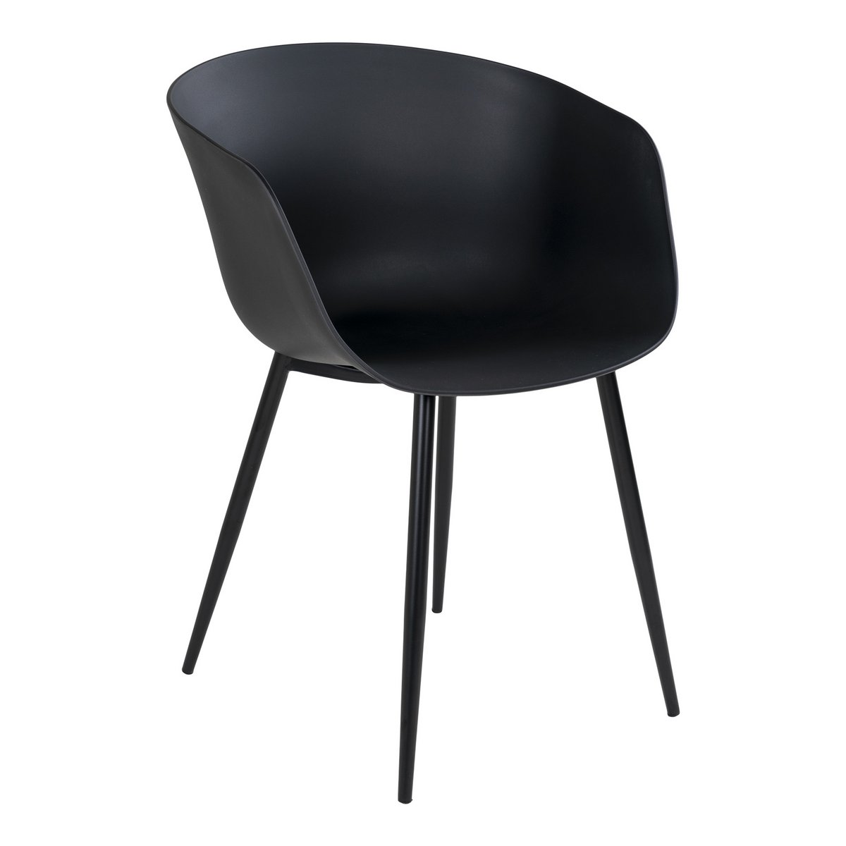 Roda Eetkamerstoel - Zwart, PP/Staal, 53x54,5x79 cm - Set van 2 - Chic Choice