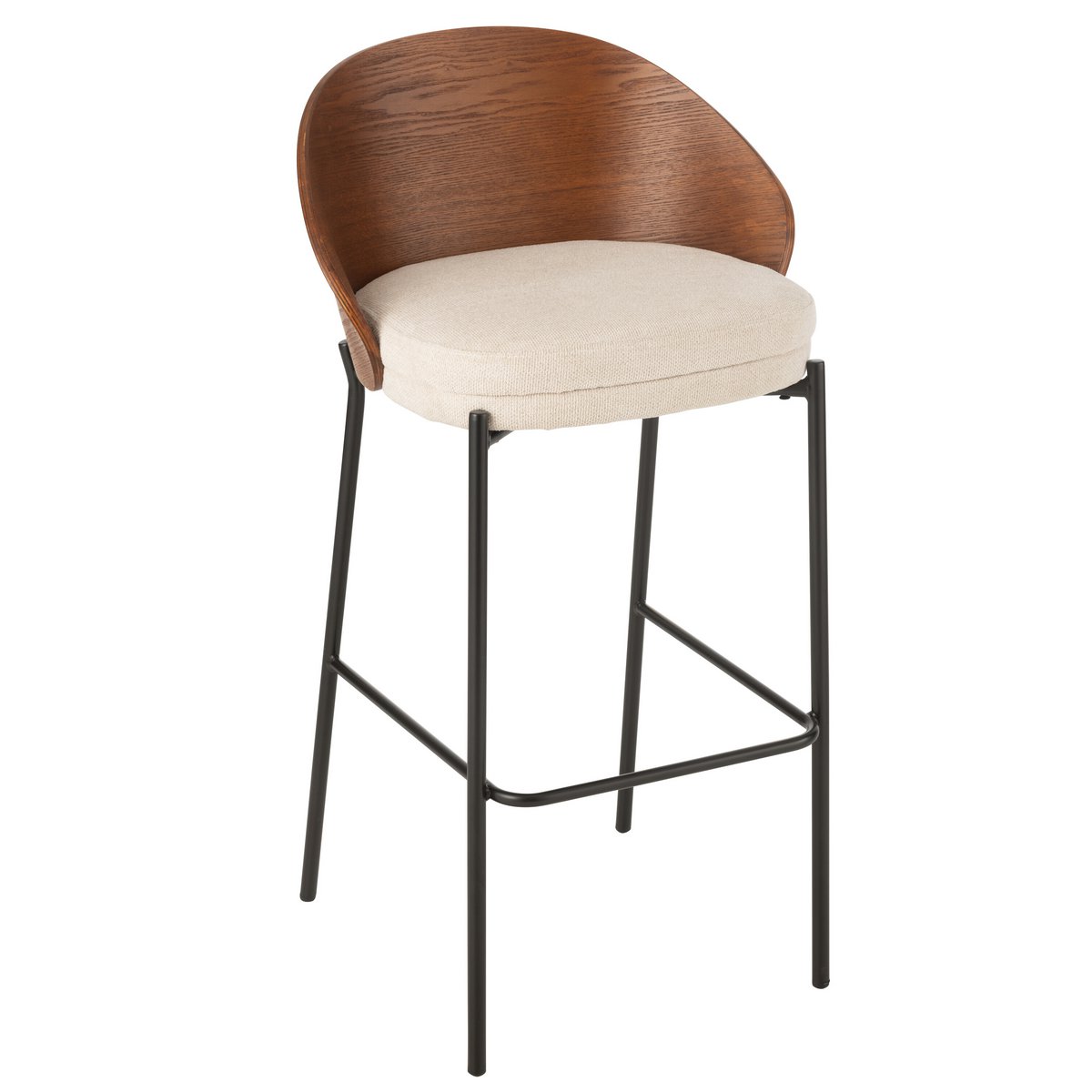 J-Line Barstoel Lone Multiplex/Metaal Bruin/Beige - Chic Choice