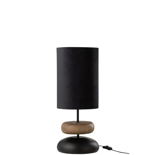 J-Line Lampe Jade Ijzer/Dennenhout Zwart/Naturel - Chic Choice