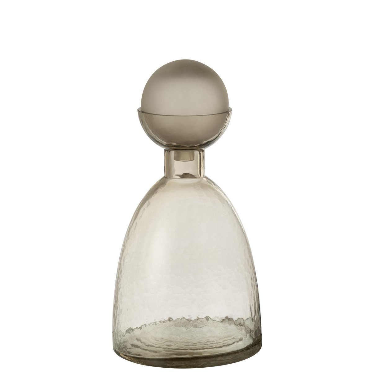 J-Line Vaas Fles+Dop Yara Glas Greige Medium - Chic Choice