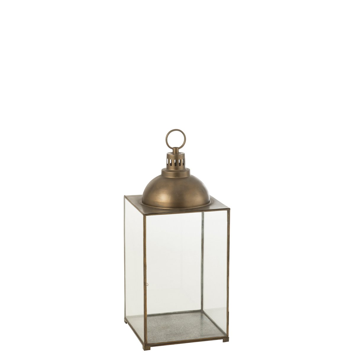 J-Line lantaarn Hagrid - glas/ijzer - brons - medium - Chic Choice