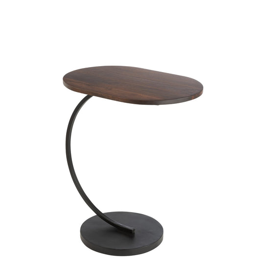 J-Line Bijzettafel Swoosh Ijzer/Mangohout Bruin/Zwart - Chic Choice