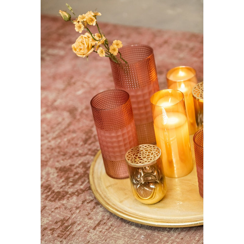 J-Line lamp Blinkend - glas - goud - medium - LED lichtjes