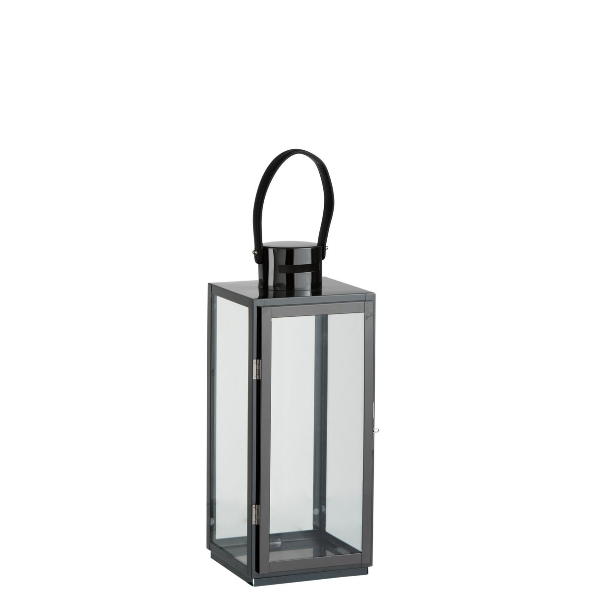 J-Line Lantaarn Vierkant Metaal/Glas Zwart - Chic Choice