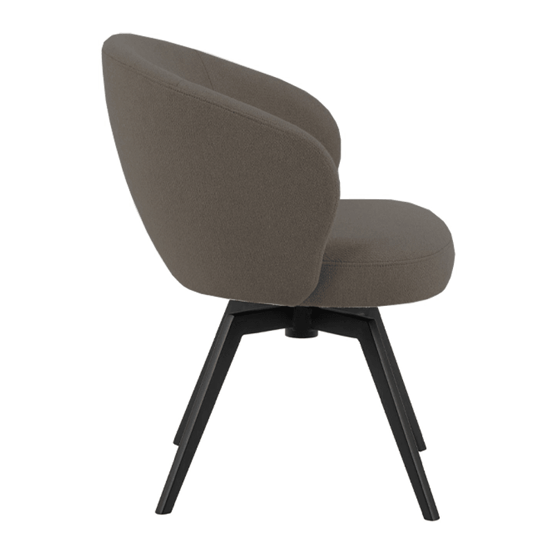 HSM Collection-Eetkamerstoel Alma + Armleuning-80x58,5x60-Antraciet/Zwart-Stof/Metaal - Chic Choice