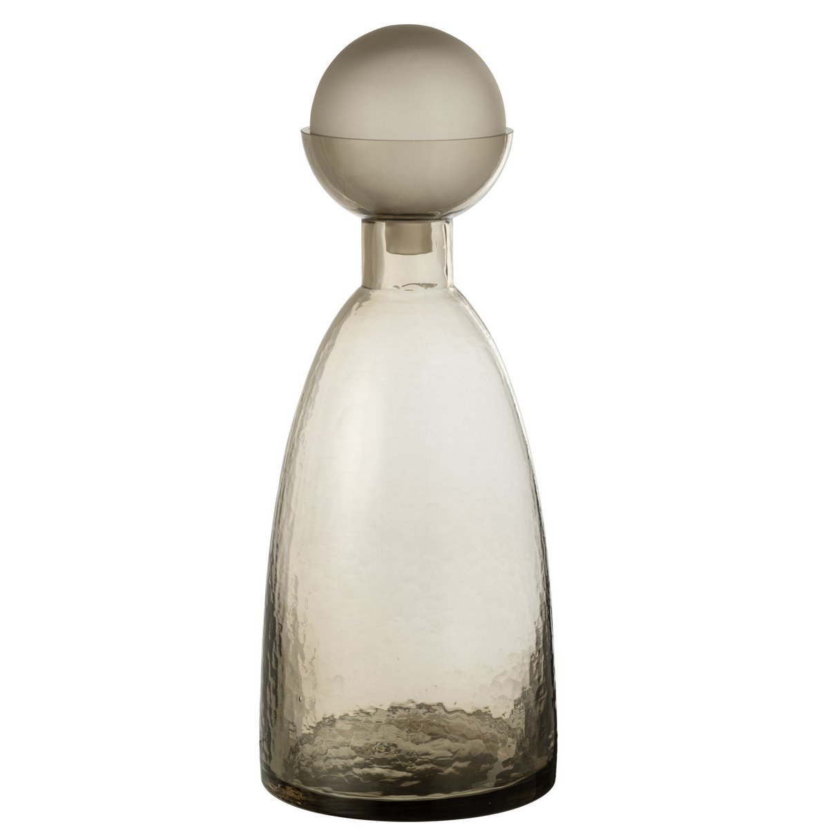J-Line Vaas Fles+Dop Yara Glas Greige Large - Chic Choice