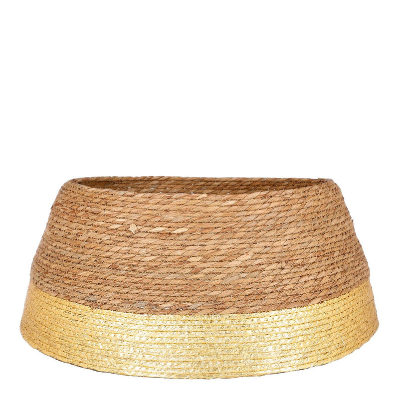 Kerstboomrok - H26 x Ø58 cm - Zeegras - Goud