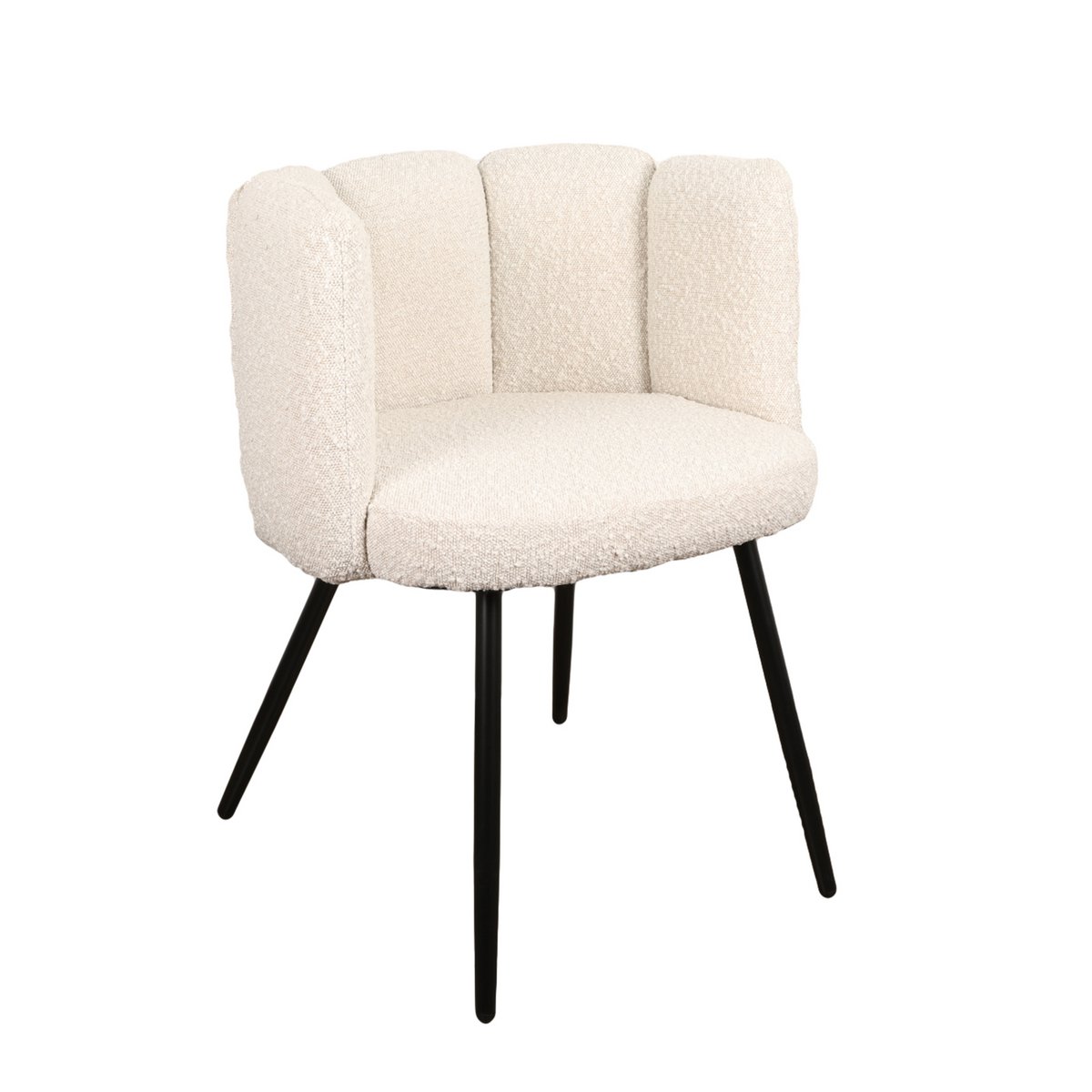 High five stoel wit parelmoer (boucle) (Set van 2) - Chic Choice
